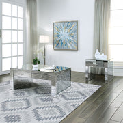 Noralie - 24" Square End Table - Mirrored & Faux Diamonds - R&R Furniture Gallery (Fountain Valley, CA)