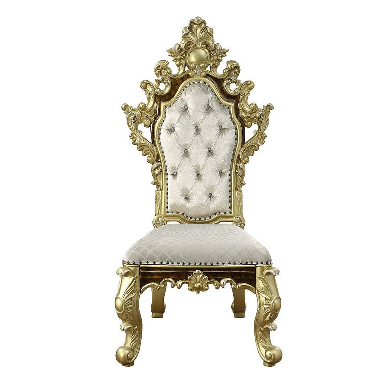Desiderius - Side Chair (Set of 2) - Antique Gold & Hand-Painted Brown - R&R Furniture Gallery (Fountain Valley, CA)