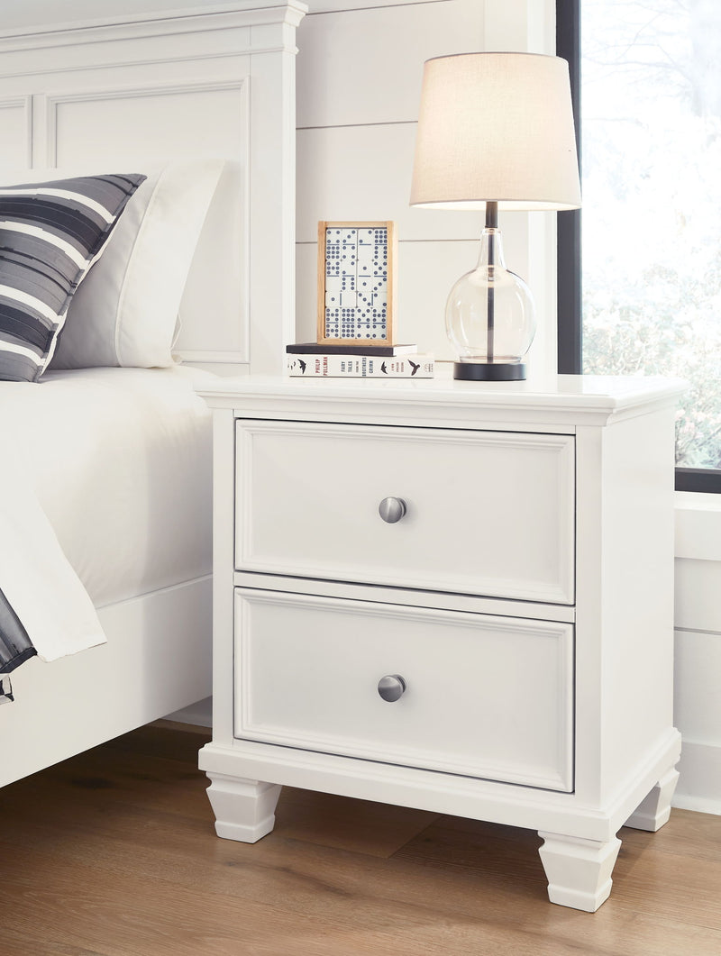 Fortman - Two Drawer Night Stand - White - R&R Furniture Gallery (Fountain Valley, CA)