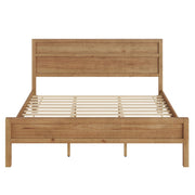 Ridgecrest Home Maddox panel bed with a modern wooden frame and clean lines, shown in a well-lit bedroom setting.