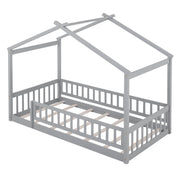 Bed House Bed Frame With Fence - R&R Furniture Gallery (Fountain Valley, CA)