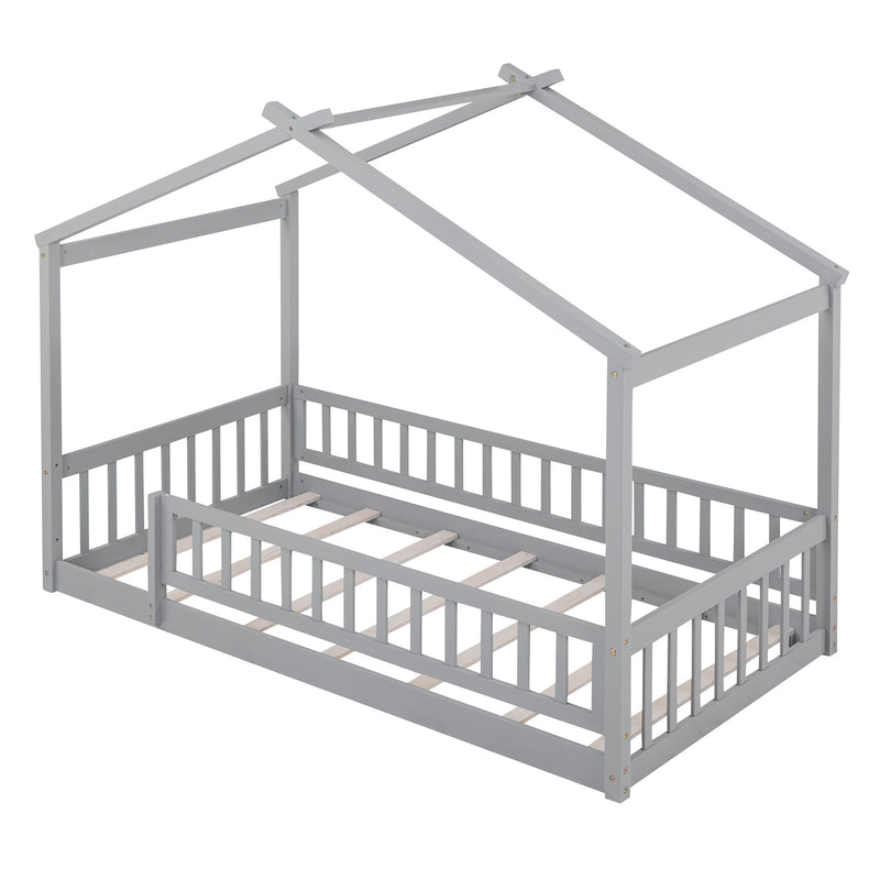 Bed House Bed Frame With Fence - R&R Furniture Gallery (Fountain Valley, CA)