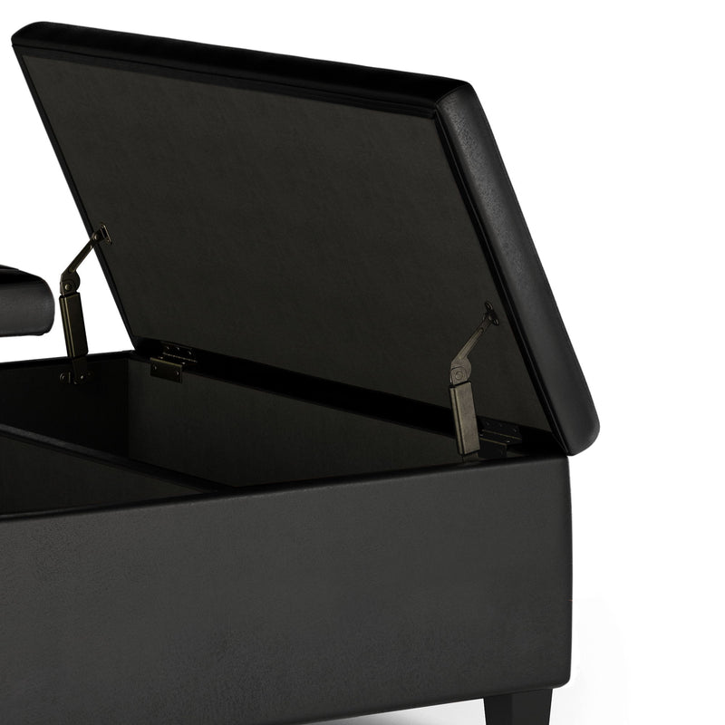 Ellis - Coffee Table Storage Ottoman Contemporary Design - R&R Furniture Gallery (Fountain Valley, CA)