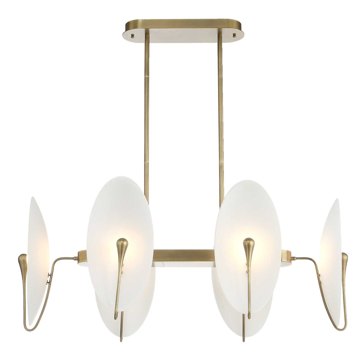 Opal Wand - Pendant - Light Antique Brass / White