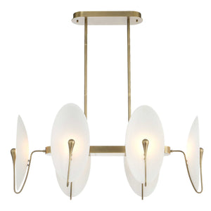 Opal Wand - Pendant - Light Antique Brass / White