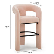 Counter height Malone stool by TOV Furniture featuring a sleek design with a wooden seat and metal frame.