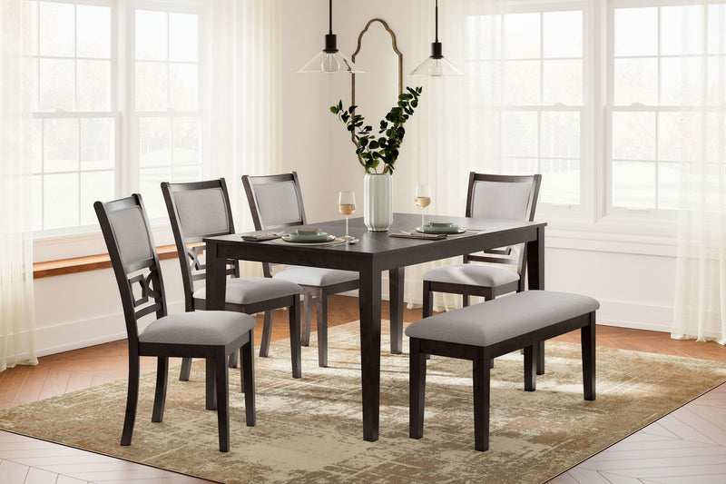Langwest - Dining Room Table Set (Set of 6) - Brown - R&R Furniture Gallery (Fountain Valley, CA)