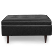 Shay - Large Square Coffee Table Storage Ottoman Mid-Century Style - R&R Furniture Gallery (Fountain Valley, CA)