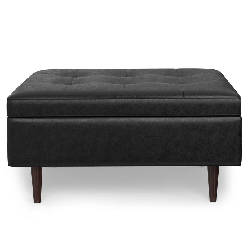 Shay - Large Square Coffee Table Storage Ottoman Mid-Century Style - R&R Furniture Gallery (Fountain Valley, CA)