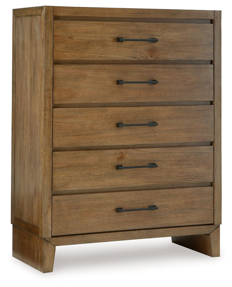Sherbana - Five Drawer Chest - Light Brown - R&R Furniture Gallery (Fountain Valley, CA)