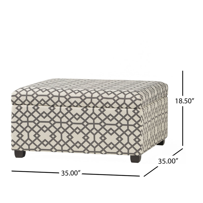 Richmond - Storage Ottoman With Unique Pattern And Ample Storage - Gray - R&R Furniture Gallery (Fountain Valley, CA)