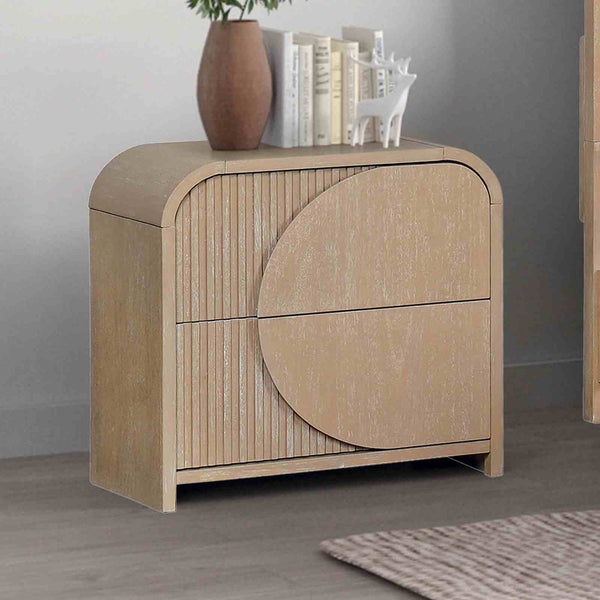2 Drawer Nightstand w/ USB A-C, Natural - FM73001NT-N