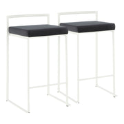 Lumi Source Fuji simple elegance contemporary stackable counter stool set with sleek design and neutral upholstery.