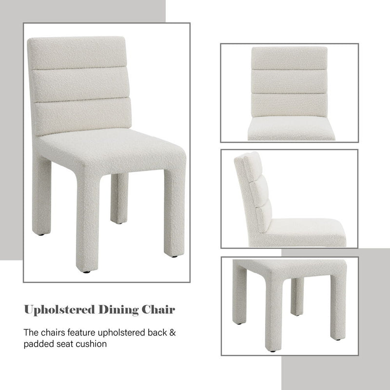 Hettie - Side Chair (Set of 2) - Beige Boucle - R&R Furniture Gallery (Fountain Valley, CA)
