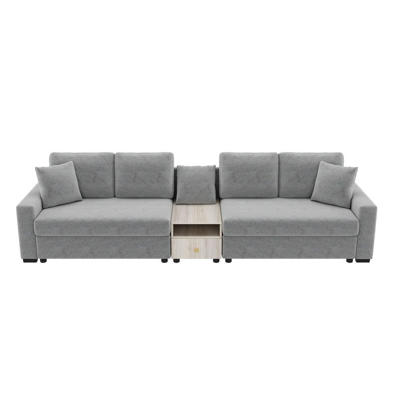 Modular Sofa Couch With Storage Armrest And Center Console - R&R Furniture Gallery (Fountain Valley, CA)