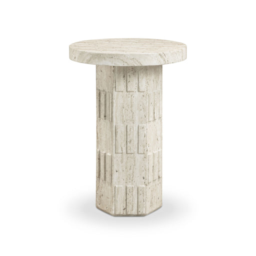 Asta - Concrete Indoor/Outdoor Side Table - Travertine - R&R Furniture Gallery (Fountain Valley, CA)