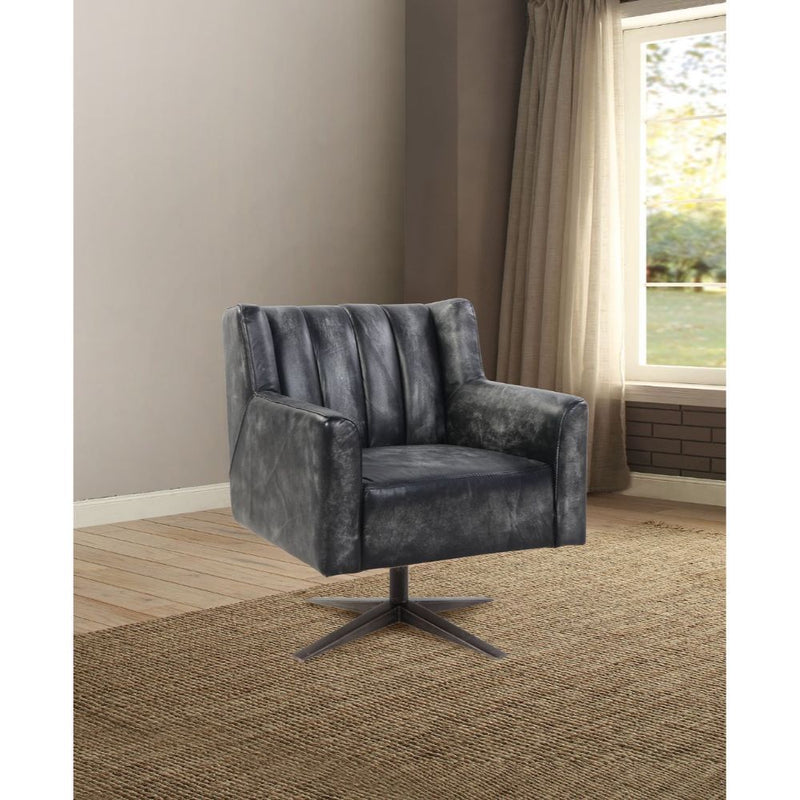 Brancaster - Office Chair - Vintage Black Top Grain Leather - R&R Furniture Gallery (Fountain Valley, CA)