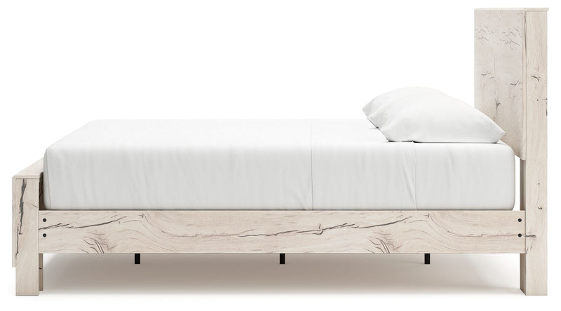 Signature Design by Ashley Lawroy storage bed with built-in drawers and panel headboard, modern bedroom furniture for efficient space use.
