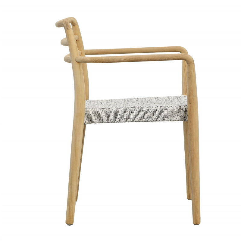 Detta - Outdoor Dining Chair - Natural And White