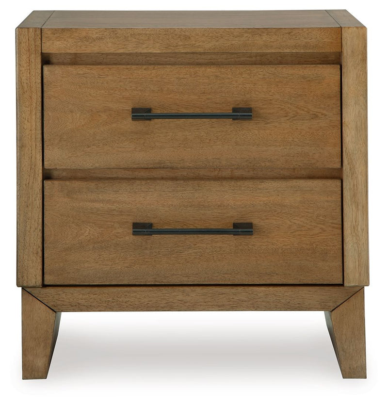 Sherbana - Two Drawer Night Stand - Light Brown - R&R Furniture Gallery (Fountain Valley, CA)