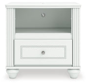 Kozlani - One Drawer Night Stand - White - R&R Furniture Gallery (Fountain Valley, CA)