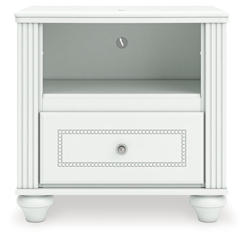 Kozlani - One Drawer Night Stand - White - R&R Furniture Gallery (Fountain Valley, CA)