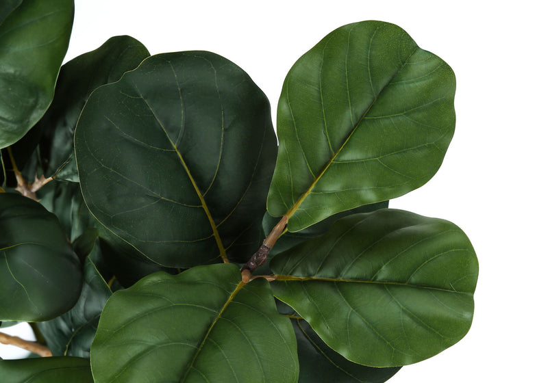 32" Tall, Artificial Plant, Fiddle Tree, Indoor, Faux, Fake, Floor, Greenery, Potted, Real Touch, Decorative - Green / Black - R&R Furniture Gallery (Fountain Valley, CA)