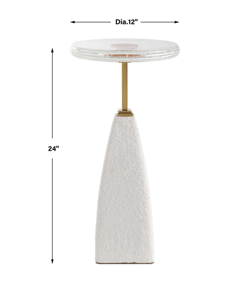 Sora - Glass Drink Table - White