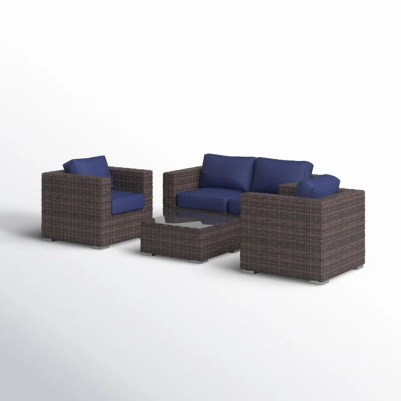 Wicker Seating Group Set With Table And Cushions - R&R Furniture Gallery (Fountain Valley, CA)