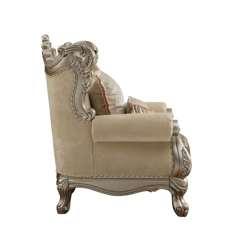 Ranita - Chair With 2 Pillows - Fabric & Champagne - R&R Furniture Gallery (Fountain Valley, CA)