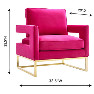Avery - Velvet Chair With Polished Gold Base - R&R Furniture Gallery (Fountain Valley, CA)