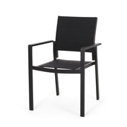 Baird - Outdoor Mesh And Aluminum Dining Chairs - Black - R&R Furniture Gallery (Fountain Valley, CA)