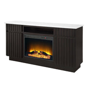 Jaramillo - Server With Fireplace - Engineered Marble & Rustic Espresso - R&R Furniture Gallery (Fountain Valley, CA)