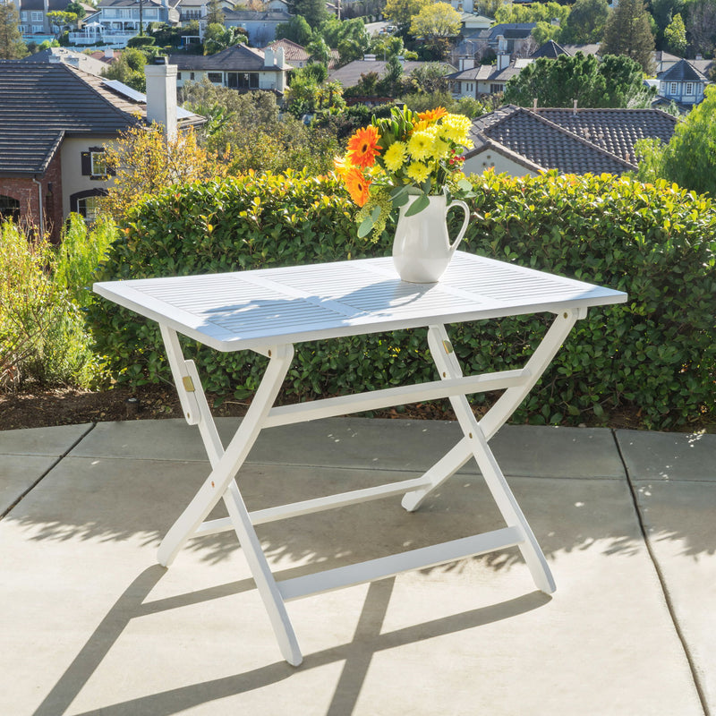 Blissique - Outdoor Foldable Wood Dining Table With Slat Design - R&R Furniture Gallery (Fountain Valley, CA)