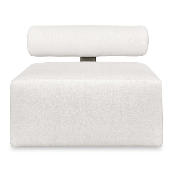 Bolster Back - Armless Outdoor Sofa - White