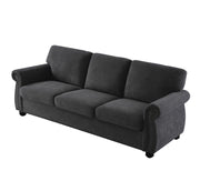 Soft Sofa, Upholstered 3 Seater Couch With High Density Foam, Loose Back Cushions And Turned Legs - R&R Furniture Gallery (Fountain Valley, CA)
