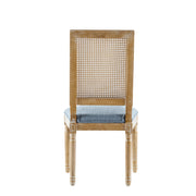 French Country Dining Chair With Rectangular Cane Backrest And Smooth Upholstered Seating - R&R Furniture Gallery (Fountain Valley, CA)