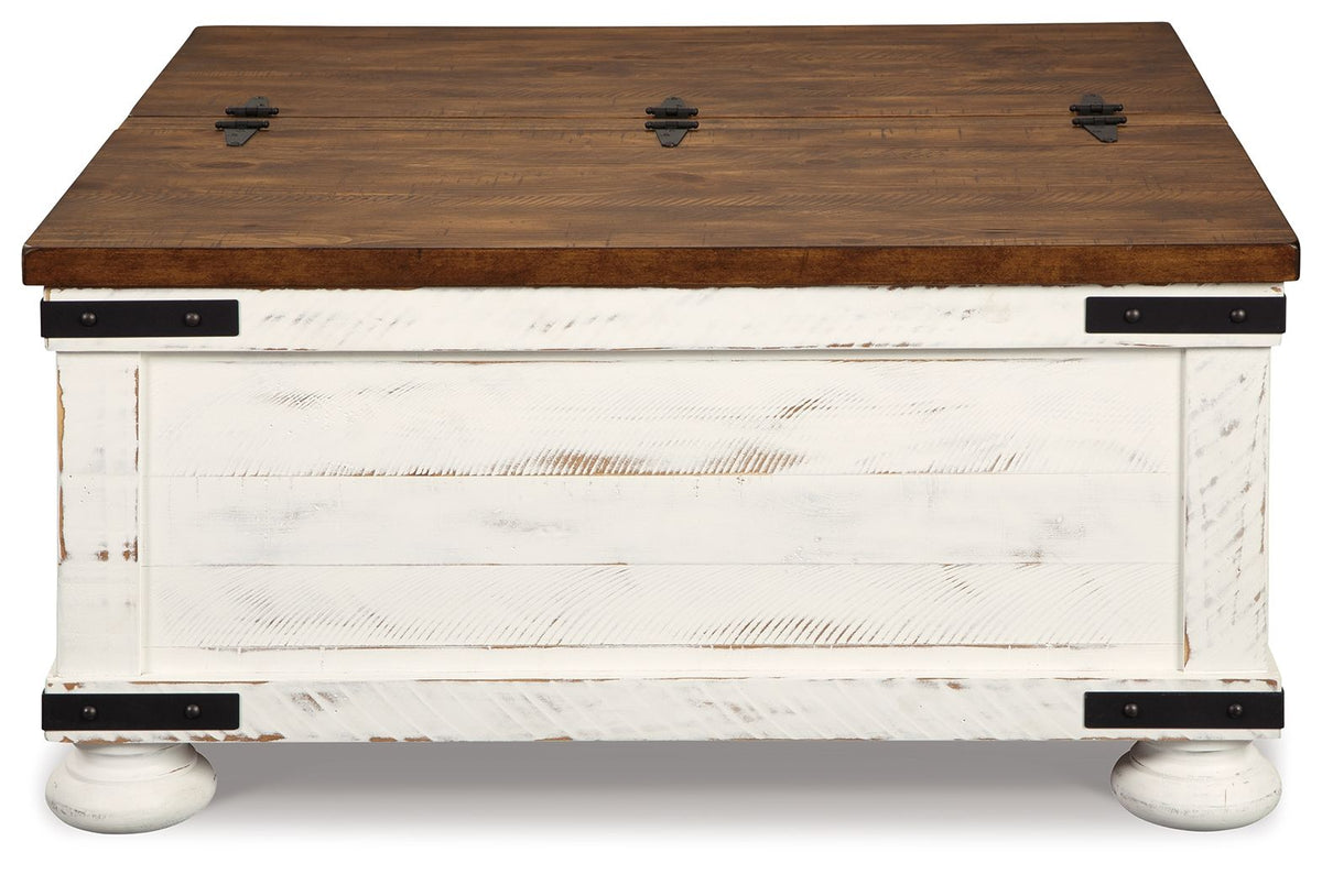 Wystfield - Cocktail Table with Storage - White / Brown - R&R Furniture Gallery (Fountain Valley, CA)