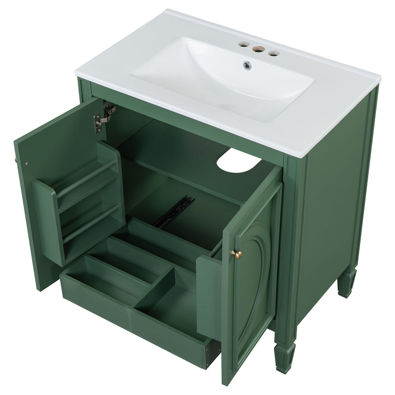 Bathroom Vanity With Sink With 2 Doors And Adjustable Shelf