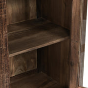 Natural wood Jett 4-door buffet cabinet by Classic Home featuring a sleek design and spacious storage.