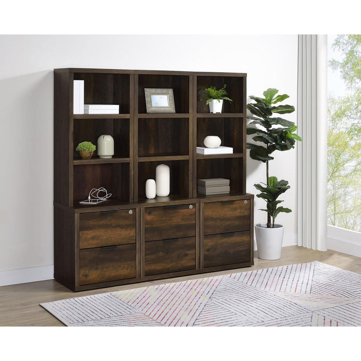 Geary - 3 Piece Wall Unit Bookcase Set With USB Storage
