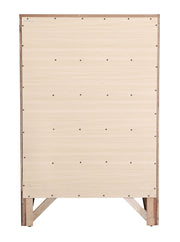 Glory Furniture Marilla accent chest with a wooden finish and decorative hardware, showcasing its stylish storage design.