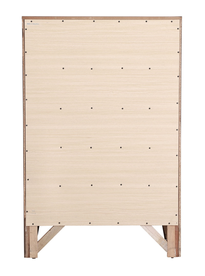 Glory Furniture Marilla accent chest with a wooden finish and decorative hardware, showcasing its stylish storage design.