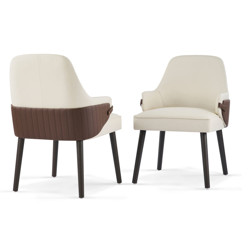 Indoor Dining Chair (Set of 2) - Beige / Brown - R&R Furniture Gallery (Fountain Valley, CA)