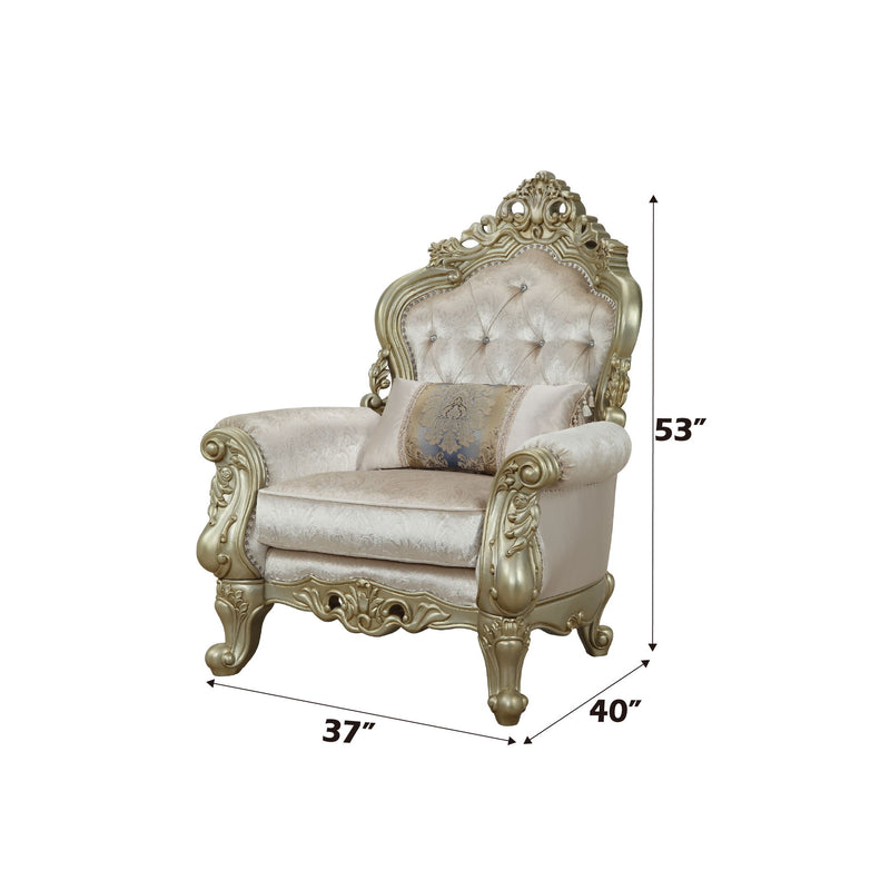 Gorsedd - Chair With Pillow - Fabric & Golden Ivory - R&R Furniture Gallery (Fountain Valley, CA)