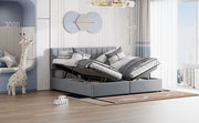 Upholstered Platform Bed With A Hydraulic Storage System - R&R Furniture Gallery (Fountain Valley, CA)