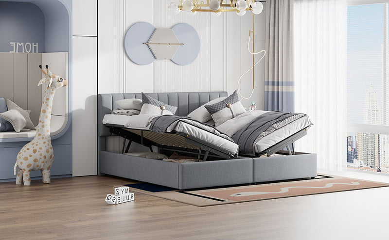 Upholstered Platform Bed With A Hydraulic Storage System - R&R Furniture Gallery (Fountain Valley, CA)
