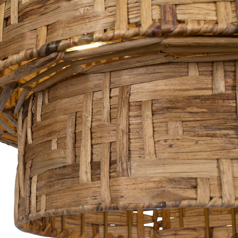 Water Hyacinth - 4 Light Woven Pendant - Light Brown
