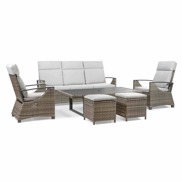 Antigua - 6 Pc. Patio Set w/ 2 Ottomans