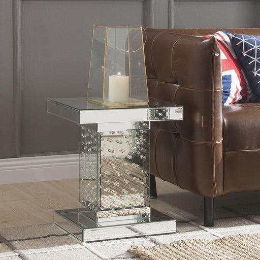 Nysa - 20" End Table - Mirrored & Faux Crystals - R&R Furniture Gallery (Fountain Valley, CA)